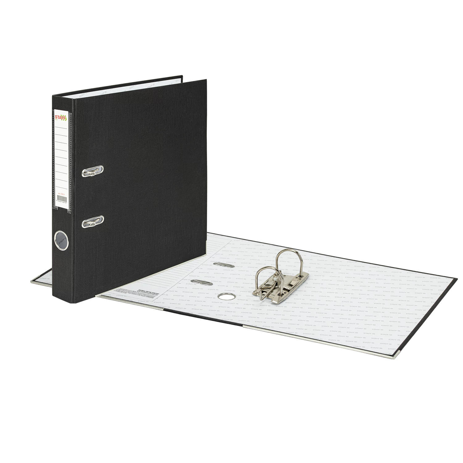 Папка-регистратор STAFF Profit со съемным механизмом, ПВХ, 50 мм, с уголком, черный